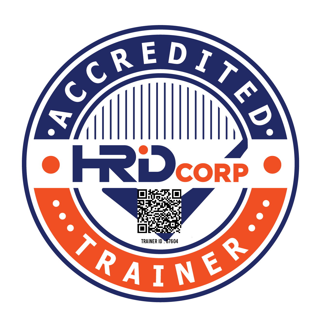 HRD Corp Accredited Trainer badge · Trainer ID 67604